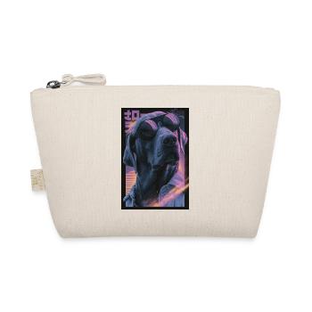 Neon-Vaporwave Hund - Bio-Täschchen - Natur - Vorne