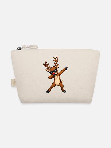 Rentier Dab Dance – Lustiges Weihnachtsmotiv - Bio-Täschchen - Natur