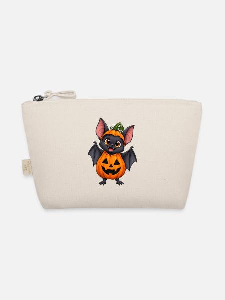 Kürbisbat, Fledermaus im Halloween Kostüm - Bio-Täschchen - Natur