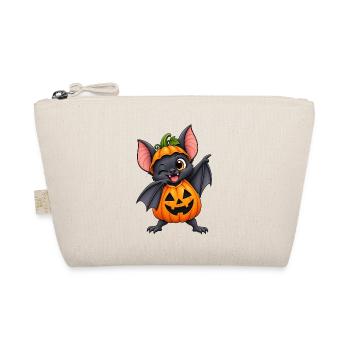 Kürbisbat Halloween Charm - Bio-Täschchen - Natur - Vorne