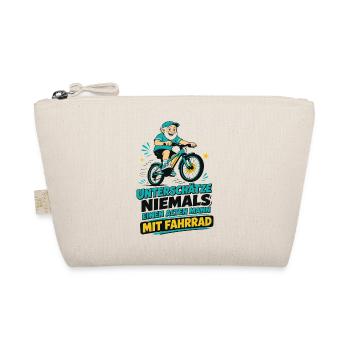 Unterschätze NIEMALS alten Mann mit Fahrrad - Bio-Täschchen - Natur - Vorne