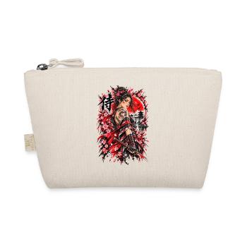 Japan Samurai Kriegerin – Sakura Design - Bio-Täschchen - Natur - Vorne