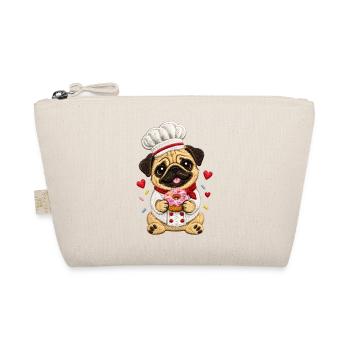 Mops Hund süßer Mops niedlicher Mops - Bio-Täschchen - Natur - Vorne