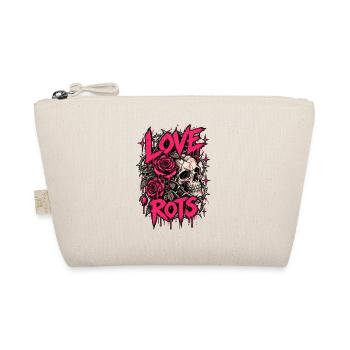 Love Rot Skull Roses Neon Goth - Bio-Täschchen - Natur - Vorne