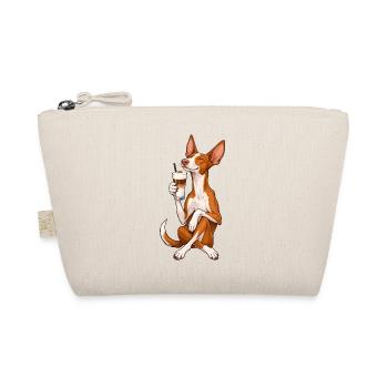 Podenco Ibicenco mit Latte Macchiato - Bio-Täschchen - Natur - Vorne
