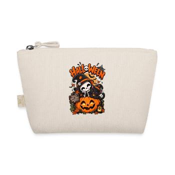 Süßes Kürbis-Halloween-Duo - Bio-Täschchen - Natur - Vorne