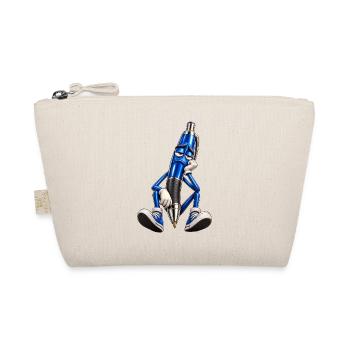 Blauer Stift Müde Cartoonfigur - Bio-Täschchen - Natur - Vorne
