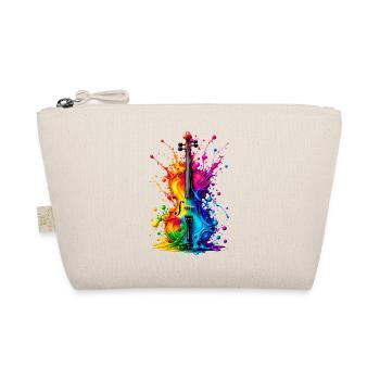 Bunte Violine Regenbogen Geige Musik Farbspritzer - Bio-Täschchen - Natur - Vorne