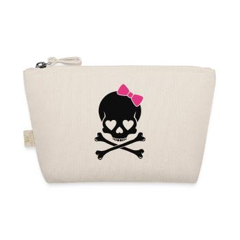 Mädchen Totenkopf - Bio-Täschchen - Natur - Vorne