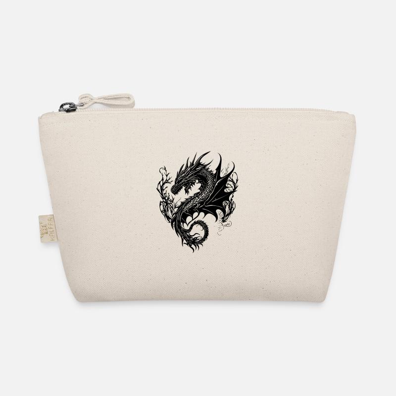 Grimmiger vintager Drache im Schuppenkleid Bio-Täschchen