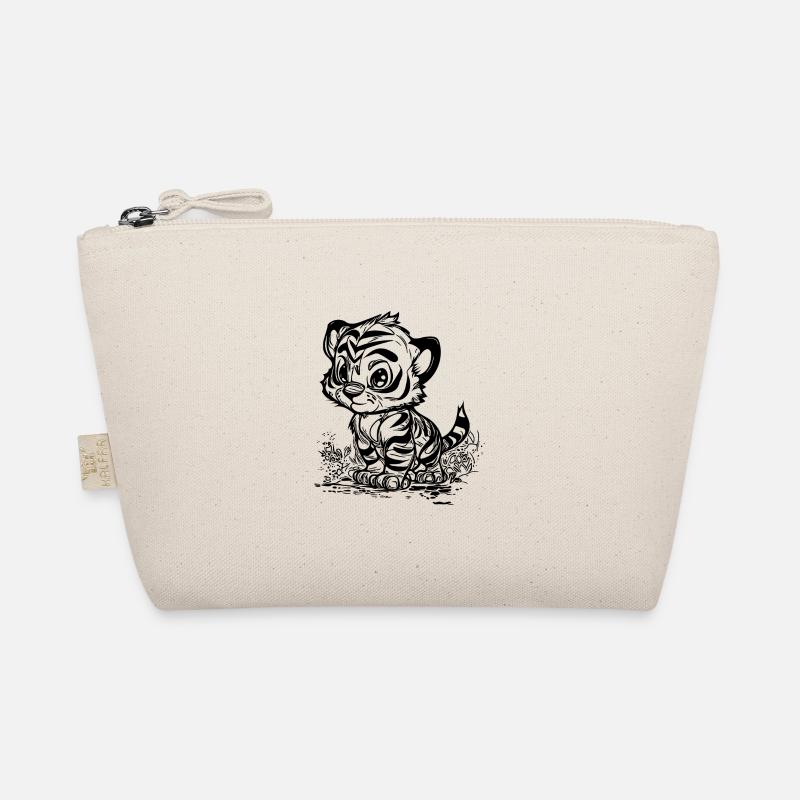 Mignon petit tigre avec un joli motif de rayures Trousse biologique