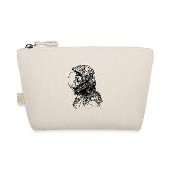 Vintage cosmonaut with closed helmet - Organic Pouch - nature - Front