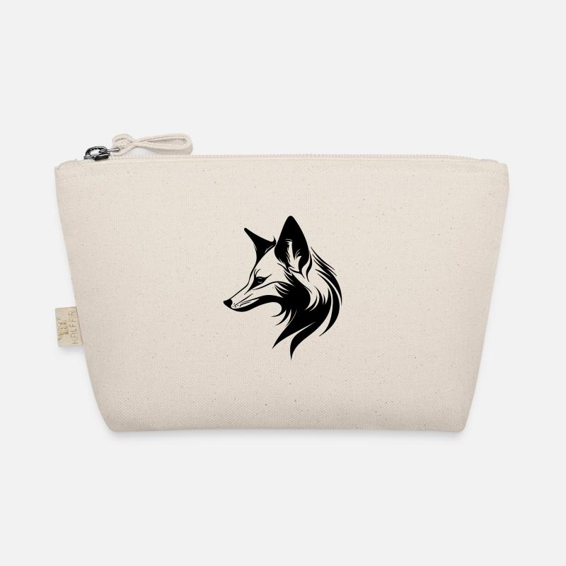 Fox portrait in flowing lines Style Organic Pouch