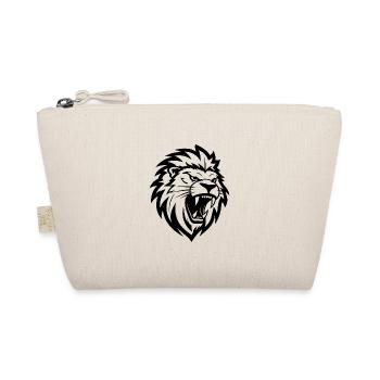 Angry Lion Head Tattoo Style Elegant Mane - Organic Pouch - nature - Front