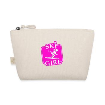 Ski Girl Skiing Girls - Organic Pouch - nature - Front
