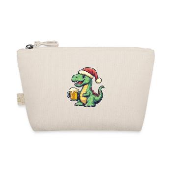 Dinosaurier brontosaurus Bier Xmas Weihnachten - Bio-Täschchen - Natur - Vorne