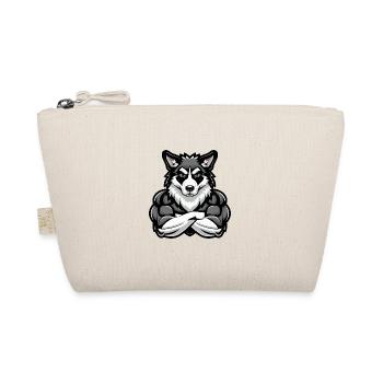 Border Collie Dog Muscles Fitness - Organic Pouch - nature - Front