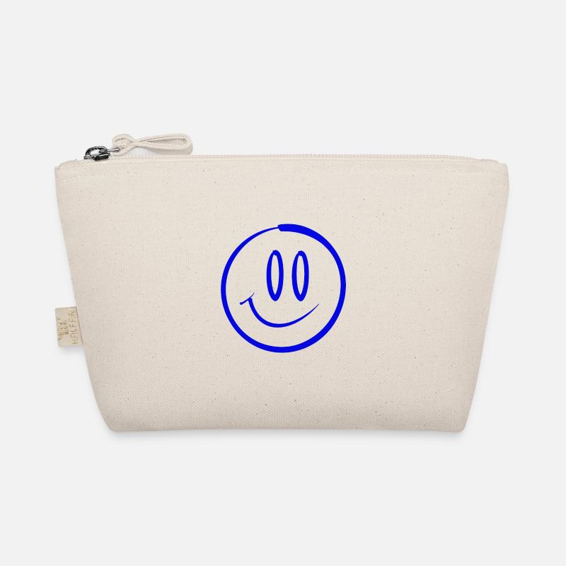 Blue Smile Design Happy Face - Bio-Täschchen - Natur