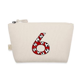 6 Birthday Football Red - Organic Pouch - nature - Front