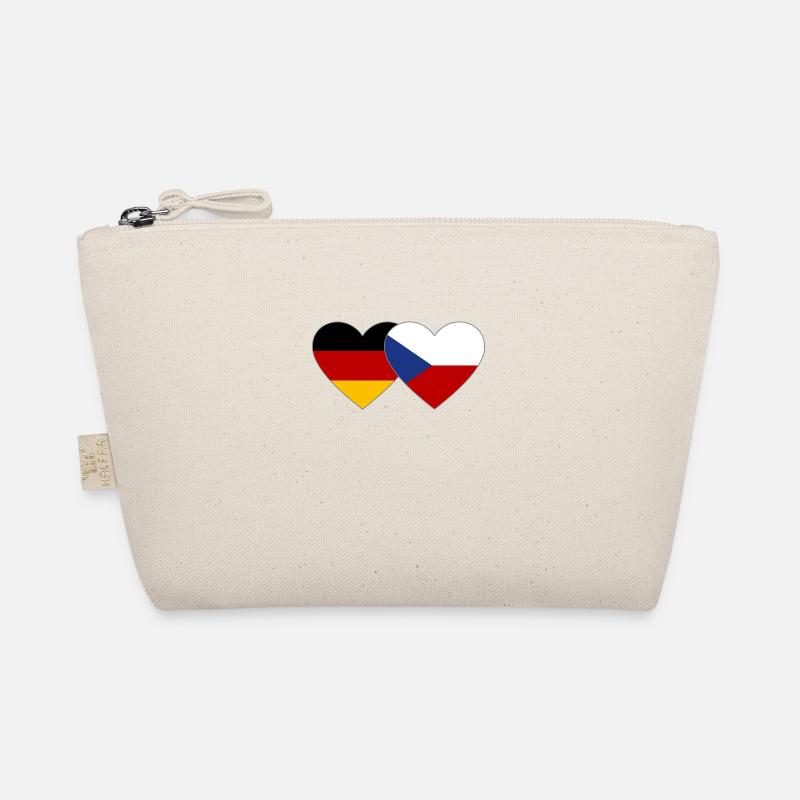 Germany Czech Republic Flag Heart Flag Organic Pouch