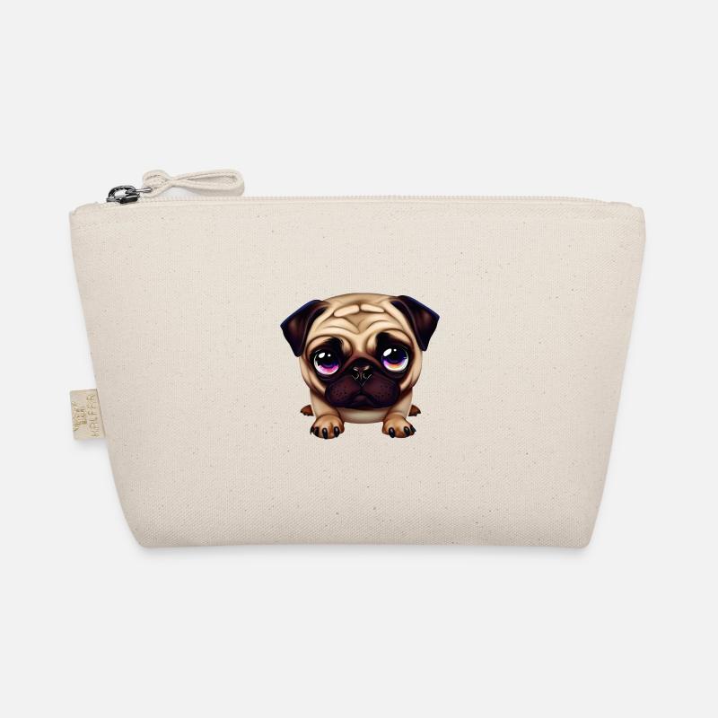 Niedliche Mops-Illustration Bio-Täschchen
