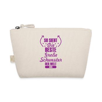 Beste Große Schwester Schwangerschaft Geschenk - Bio-Täschchen - Natur - Vorne