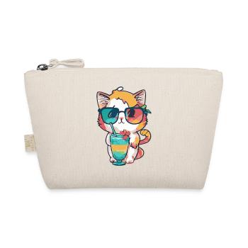 Chat de fantaisie: lunettes de soleil et cocktail - Trousse biologique - nature - Devant