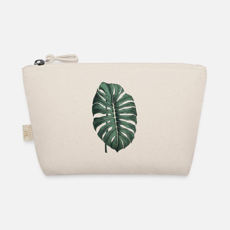 Cooles Monstera Blatt, Pflanzen Motiv - Bio-Täschchen - Natur