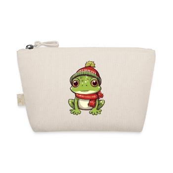Cute frog in festive winter look! - Organic Pouch - nature - Front