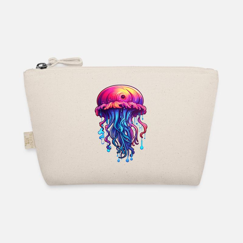 Pink Blue Graffiti Jellyfish Artwork Organic Pouch