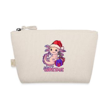 Merry Christmas niedliches Axolotl für Weihnachten - Bio-Täschchen - Natur - Vorne