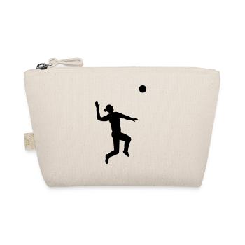 Anmutiger Volleyball Sprung Schwarz - Bio-Täschchen - Natur - Vorne