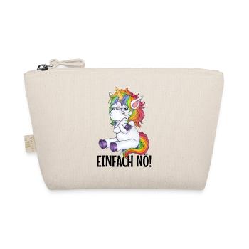 Einfach Nö! Lustiges Einhorn Regenbogen Geschenk - Bio-Täschchen - Natur - Vorne