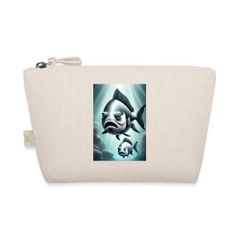 Black and white scary fish design - Organic Pouch - nature - Front