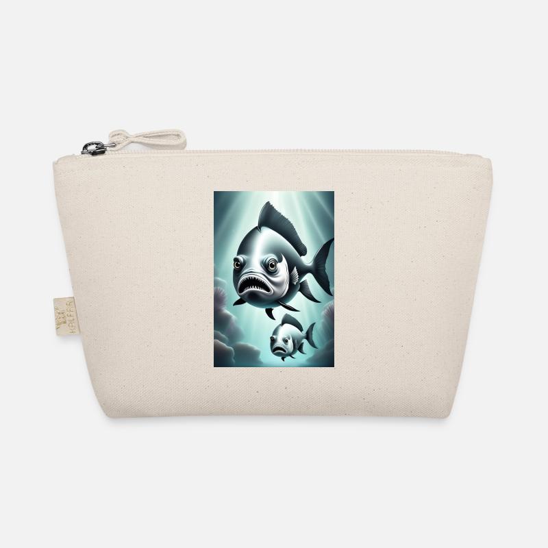 Conception de poisson effrayant en noir et blanc Trousse biologique