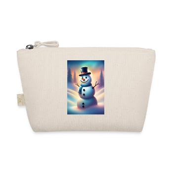 Happy wintery snowman - Organic Pouch - nature - Front