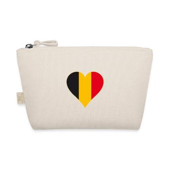 Belgien Flagge Herz Lang - Bio-Täschchen - Natur - Vorne