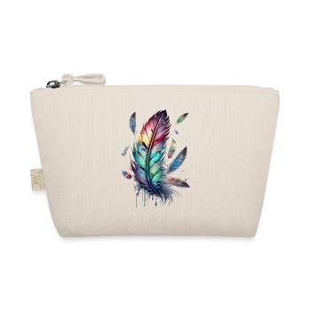 Feathers, Boho, Ethno, Style, Pattern Tribal Indian - Organic Pouch - nature - Front