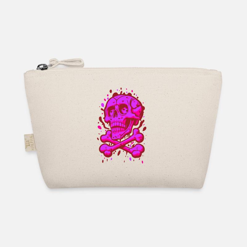 Graffiti Pirate Skull Pink Organic Pouch
