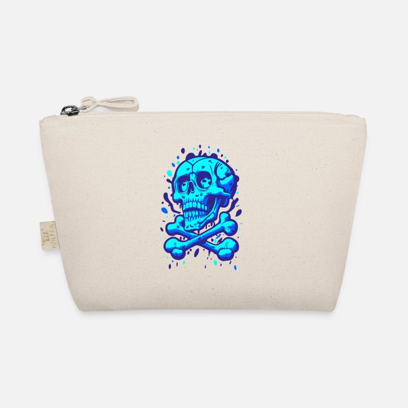 Graffiti Pirate Skull Blue Organic Pouch