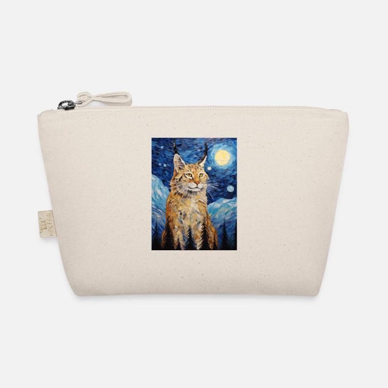 luchs, van gogh, sternennacht, tier - Bio-Täschchen - Natur