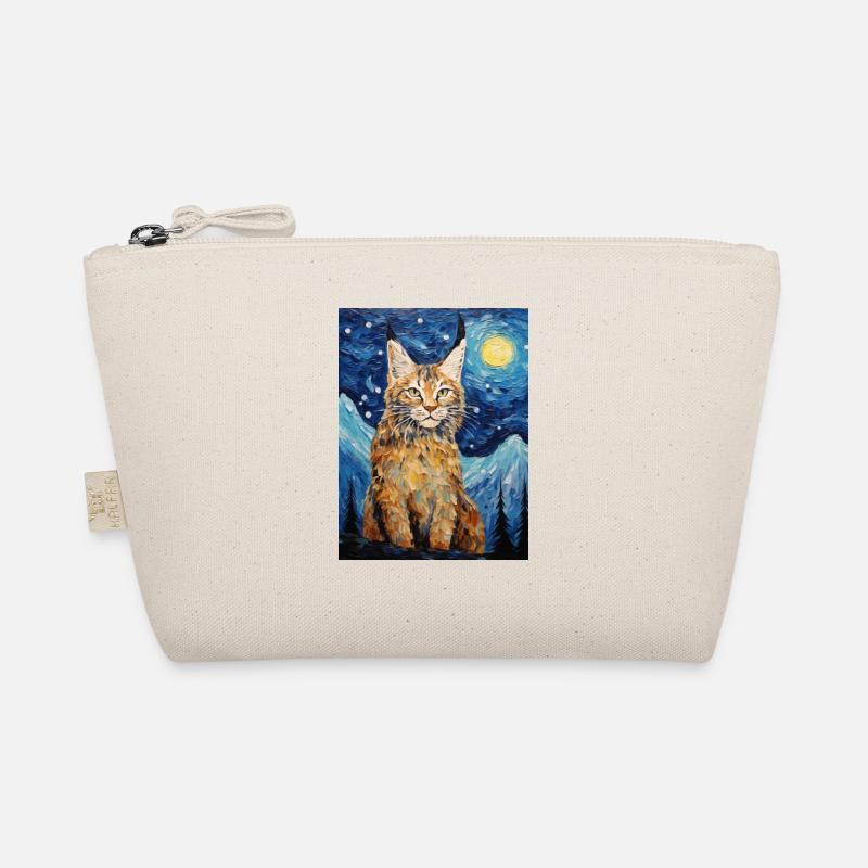 luchs, van gogh, sternennacht, tier, raubkatze Bio-Täschchen