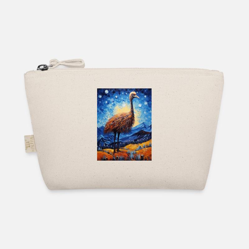 strauß, van gogh, sternennacht, tier, vogel - Bio-Täschchen - Natur