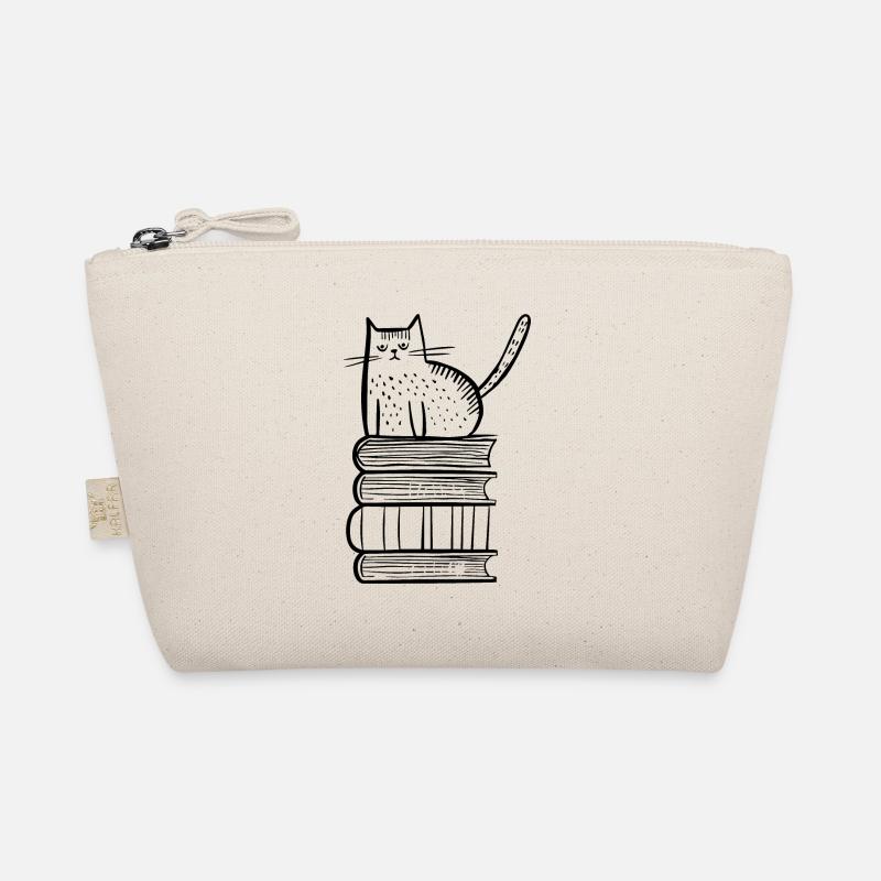 Cat with books Organic Pouch