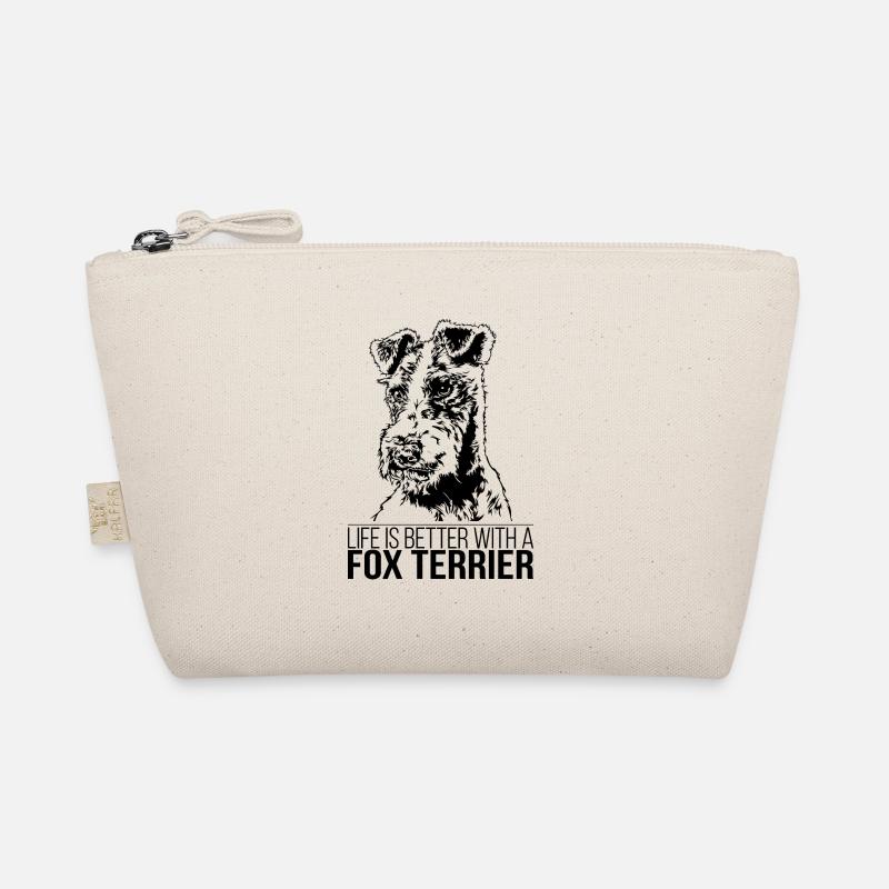 FOX TERRIER life is better Dogs Saying Wilsigns Organic Pouch