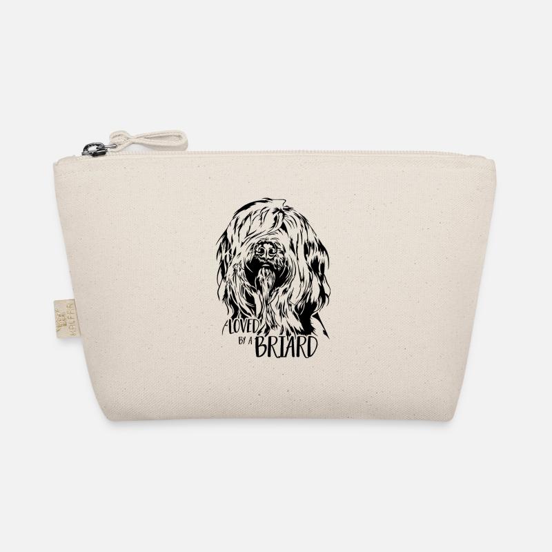 Loved by a BRIARD Hunde Hund Wilsigns - Bio-Täschchen - Natur