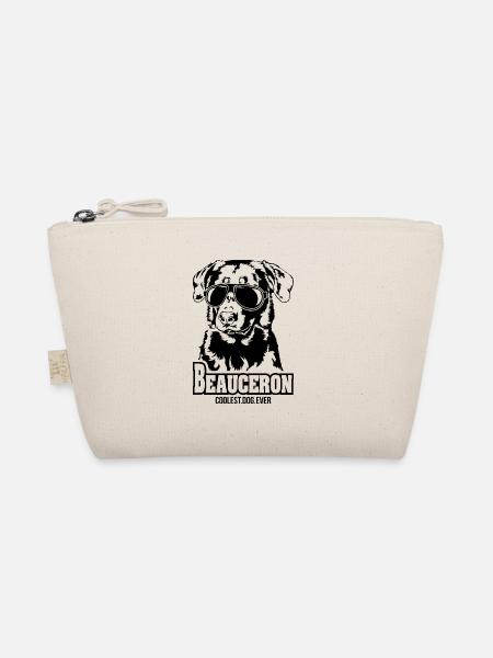 BEAUCERON coolest dog ever Dog Saying Wilsigns - Organic Pouch - nature - Front