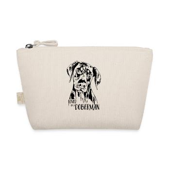 Loved by a Doberman dog saying Doberman Wilsigns - Organic Pouch - nature - Front