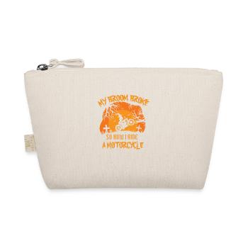 Halloween witch motorcycle broom - Organic Pouch - nature - Front