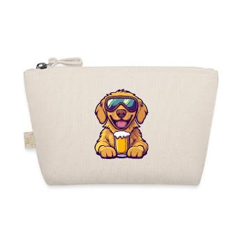 Golden Retriever Hund Apres Ski Bier Comic Lustig - Bio-Täschchen - Natur - Vorne